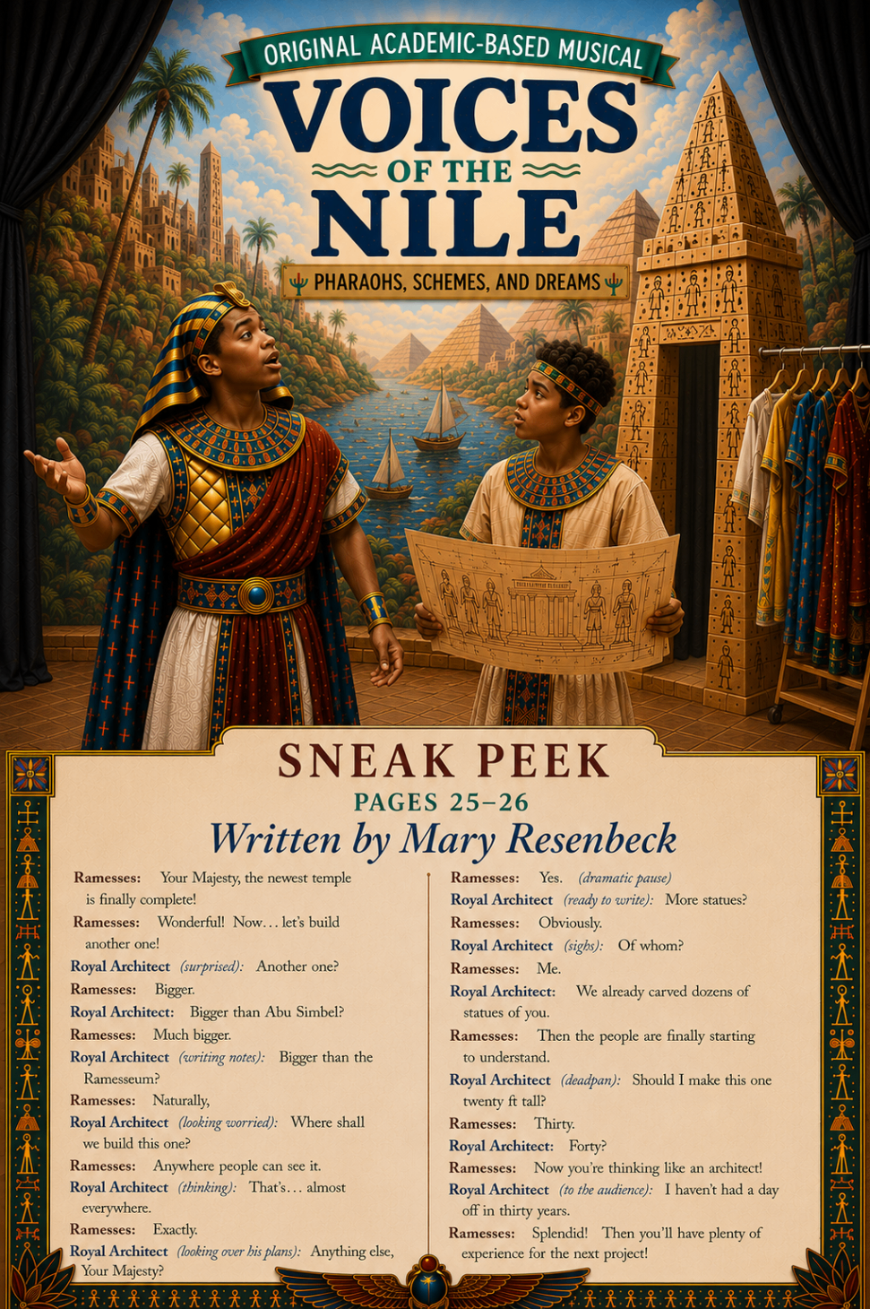 Sneak peek scene from the Voices of the Nile script