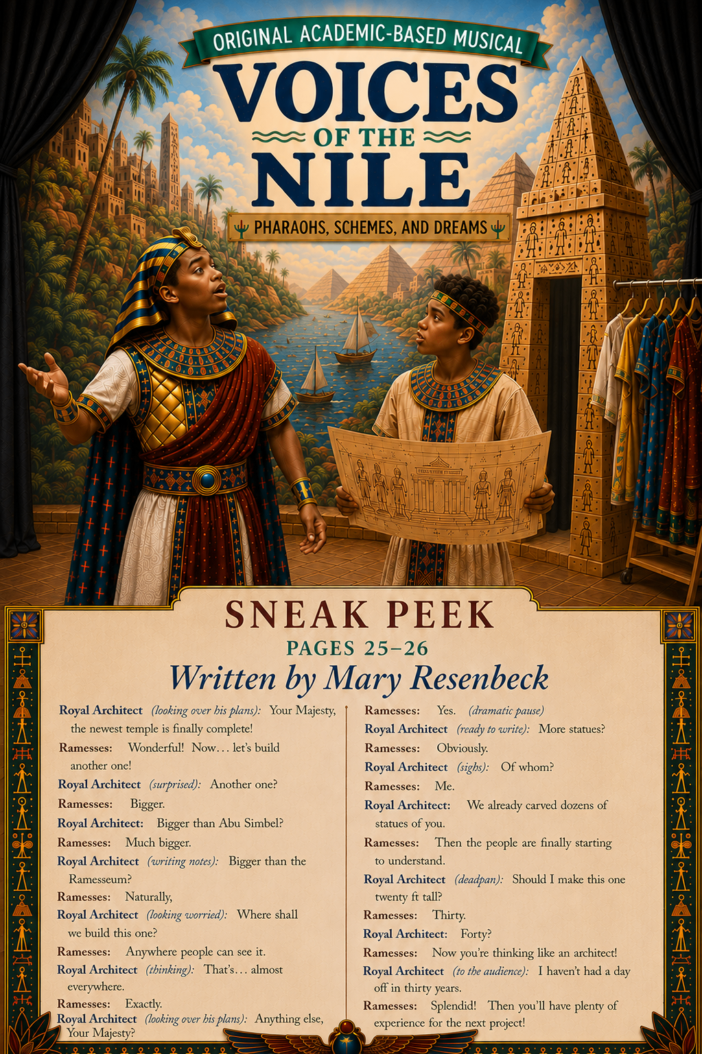 Sneak peek scene from the Voices of the Nile script